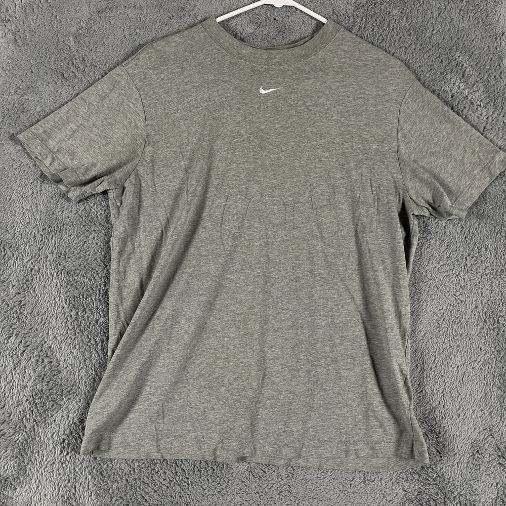 Nike T-Shirt Mens Small Gray Swoosh Logo Short Sleeve Crew Neck Pullover Tee
